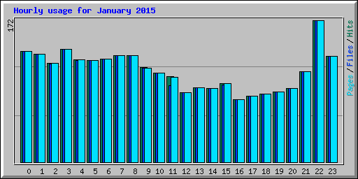 Hourly usage for January 2015