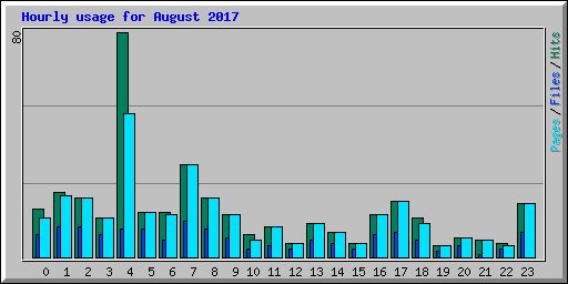 Hourly usage for August 2017