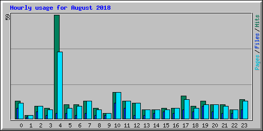 Hourly usage for August 2018