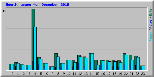 Hourly usage for December 2018