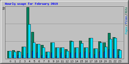 Hourly usage for February 2019
