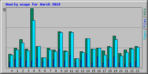 Hourly usage for March 2019