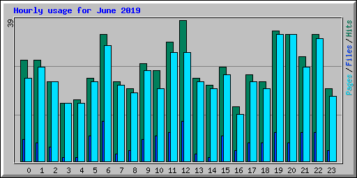 Hourly usage for June 2019