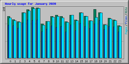 Hourly usage for January 2020