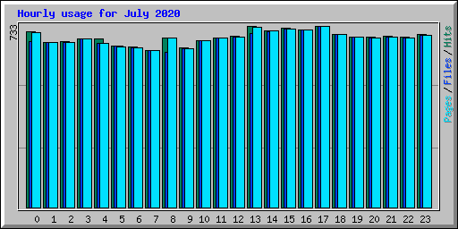 Hourly usage for July 2020