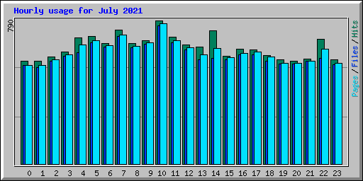 Hourly usage for July 2021
